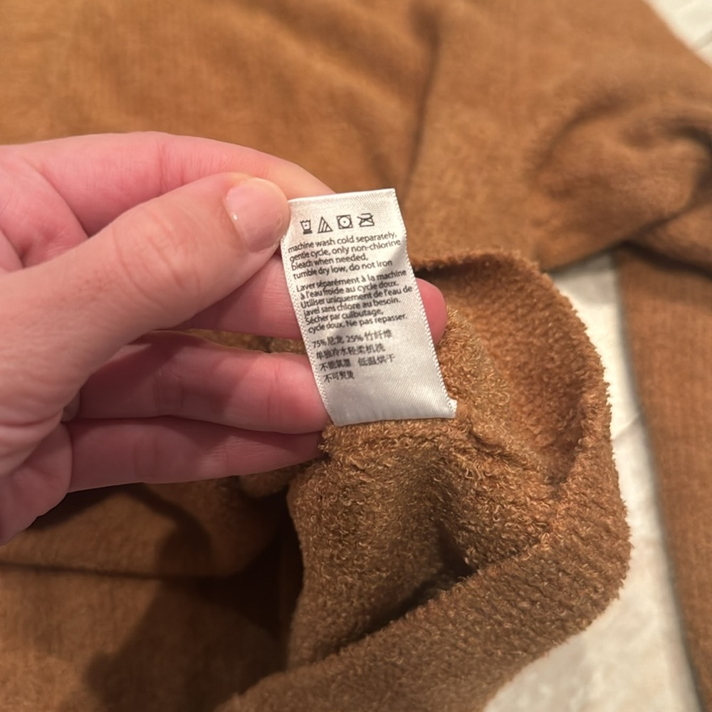 Barefoot Dreams CozyChic Lite Half Zip Hi-Low Pullover Honey Size 2X - Picture 7 of 8